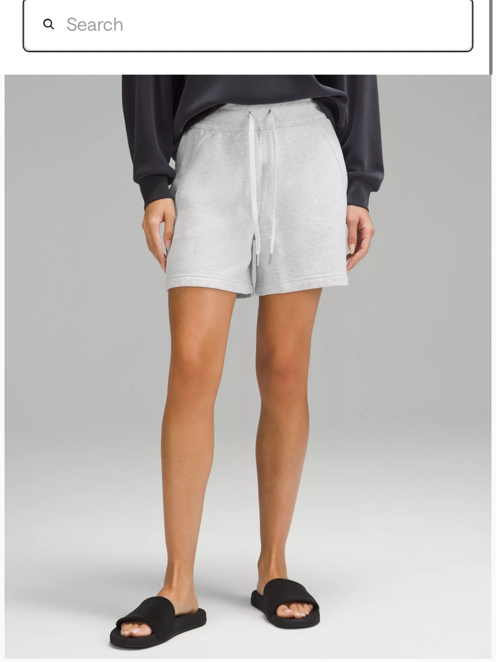 Lululemon scuba shorts-weathered core ultra light grey